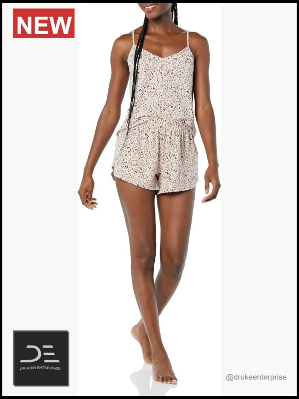 Women's Knit Jersey Cami Short Pajama Set - Relaxed Fit Cotton Modal Sleepwear